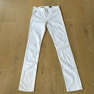 AG Jeans The Stella Slim Straight White Jeans 25R